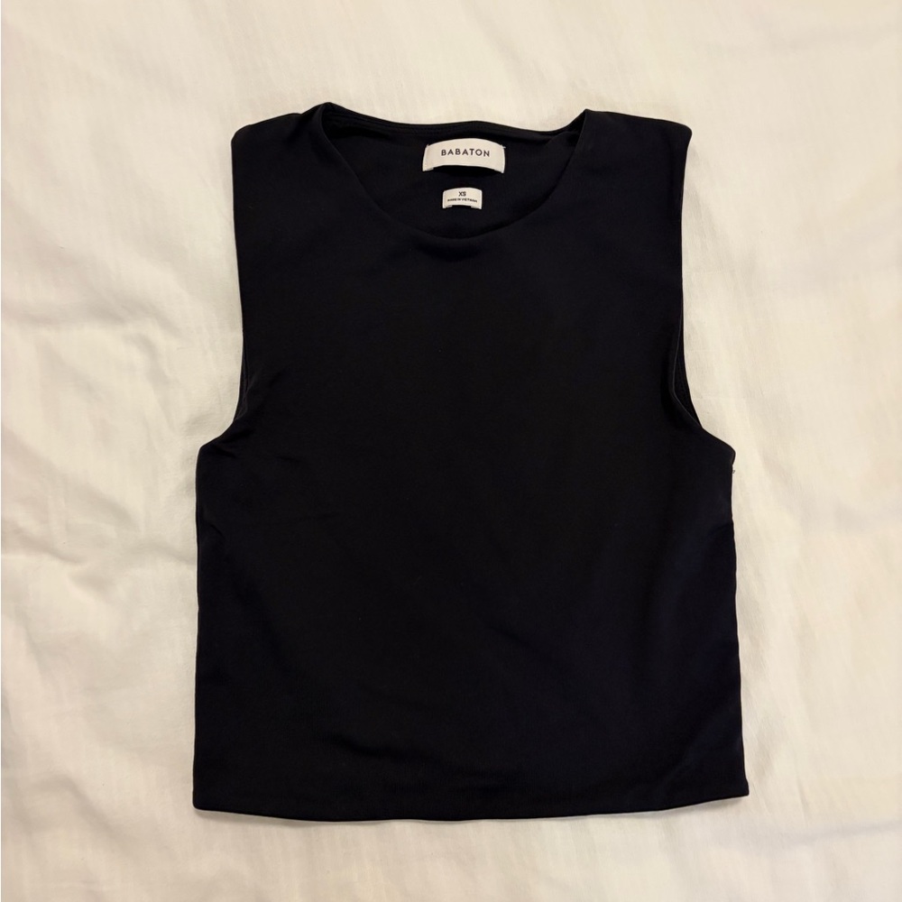 Babaton Black Sleeveless Crewneck Tank